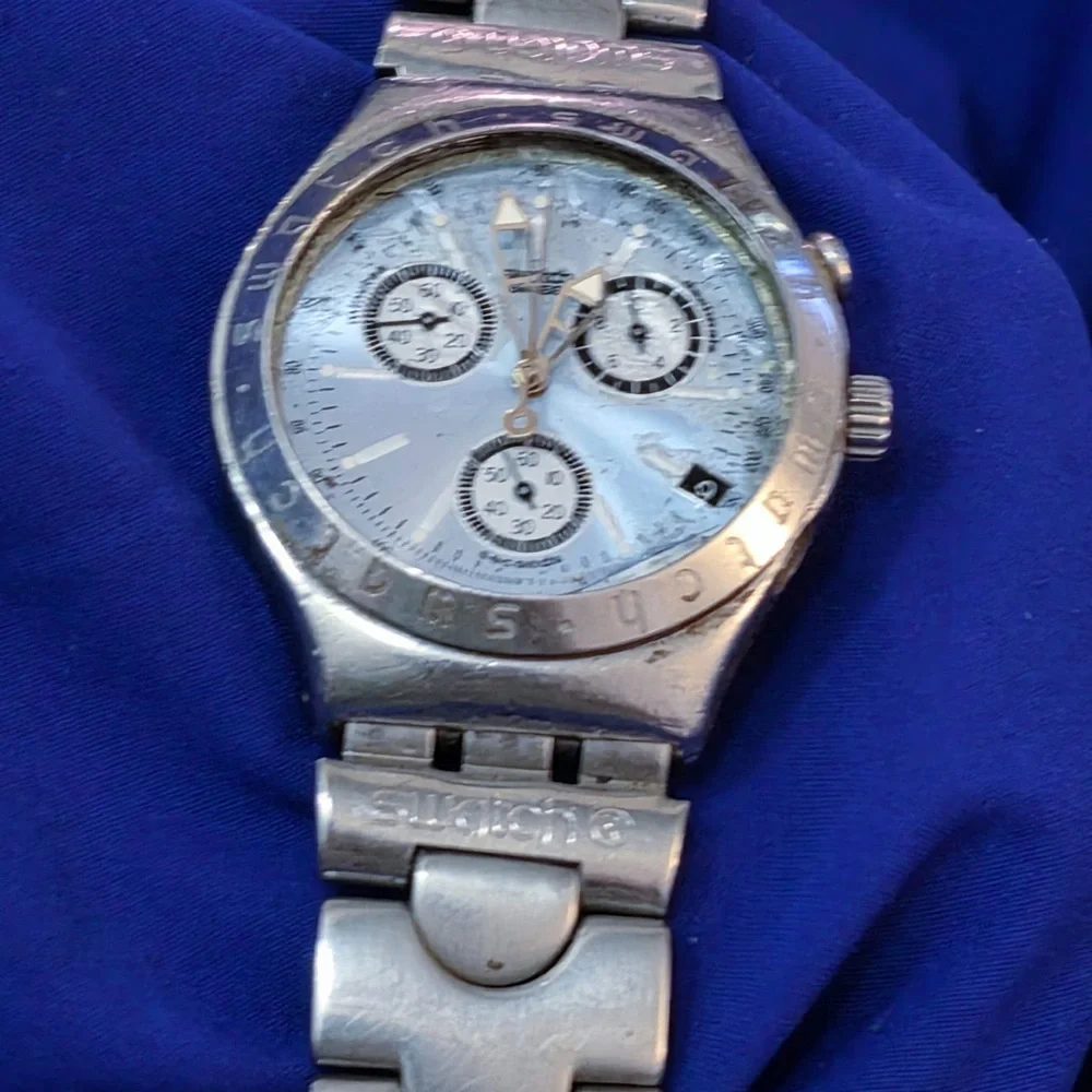 Swatch Irony Vintage Chrono Mens Watch for Parts or Repair